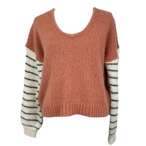 Madewell Balloon-Sleeve Pullover Oversized Sweater in Colorblock S